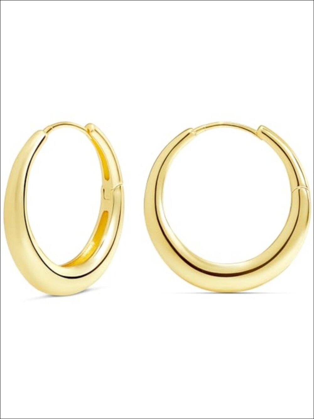 14K Gold Plated Small Hoop Earrings Chunky Curved Everyday Gift for Women